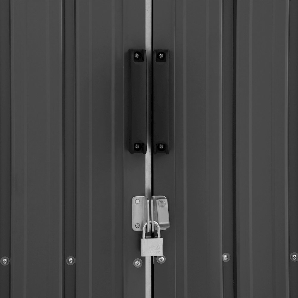 Sunjoy 13 ft. x 20 ft. Outdoor Storage Shed, Carport, Dark Grey. Picture 6