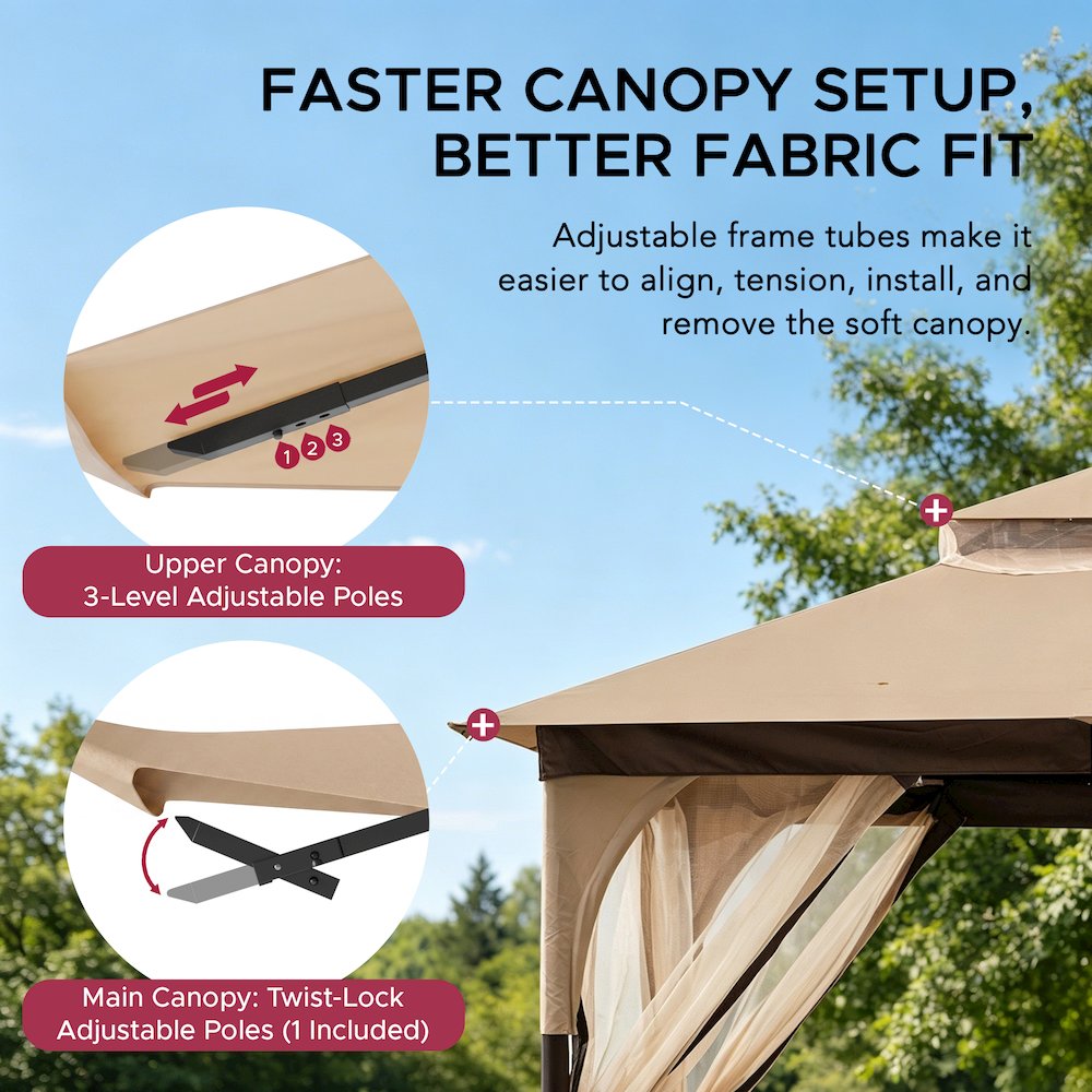 Soft Top Outdoor Steel Frame Gazebo Canopy. Picture 3