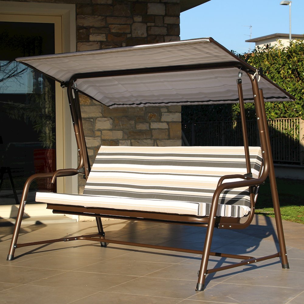 4-Seat Luxury Swing and Bed with Elastic Metal Mesh Seat. Picture 3