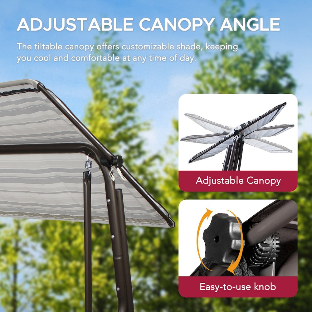 4-Seat Luxury Swing and Bed with Elastic Metal Mesh Seat. Picture 8