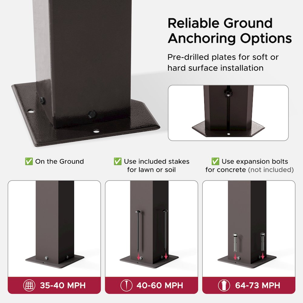 20 ft x 12 ft Hardtop Gazebo with Steel Roof, Brown Aluminum Frame. Picture 14