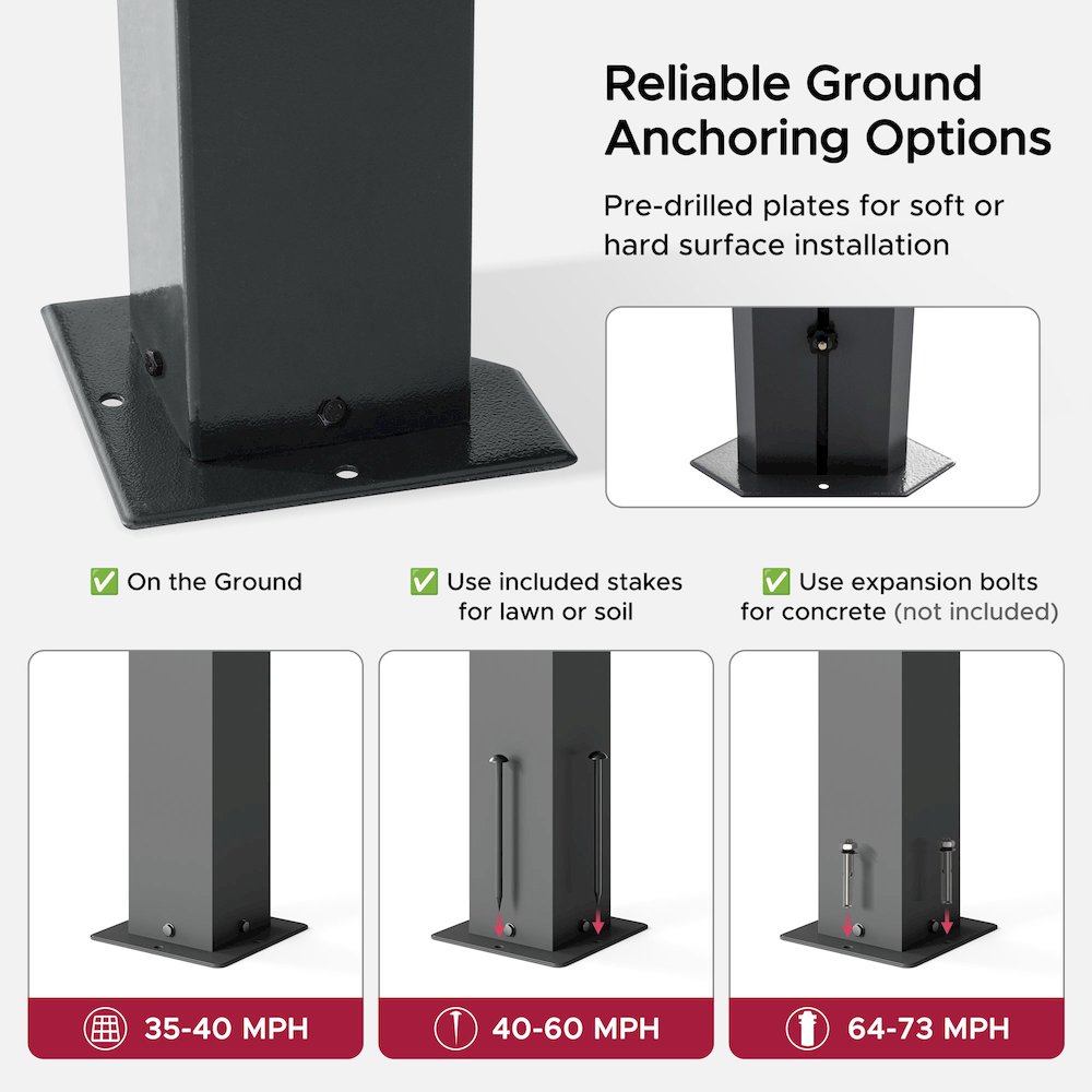 10 ft x 10 ft Hardtop Gazebo with Steel Roof, Grey Aluminum Frame. Picture 10