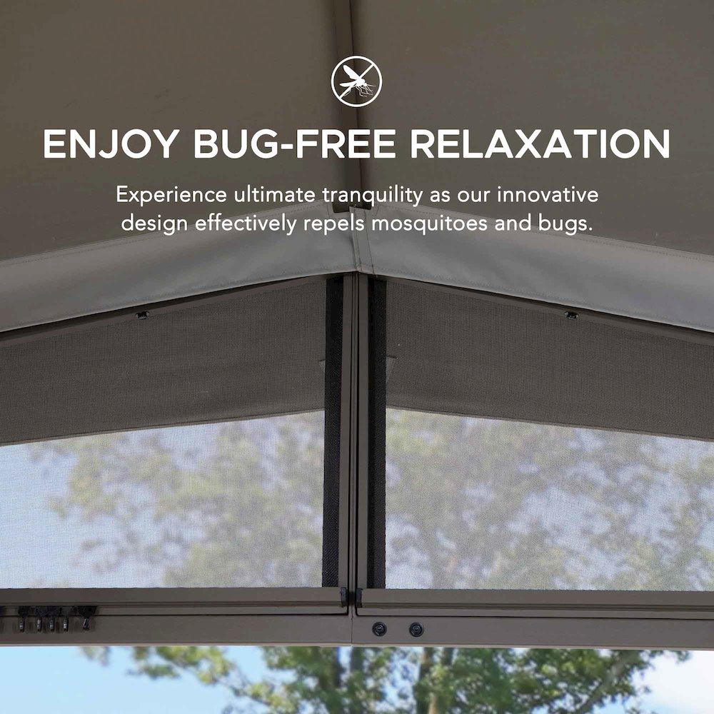 Sunjoy 12ft. X 12ft. Soft Top Gazebo with Netting. Picture 5