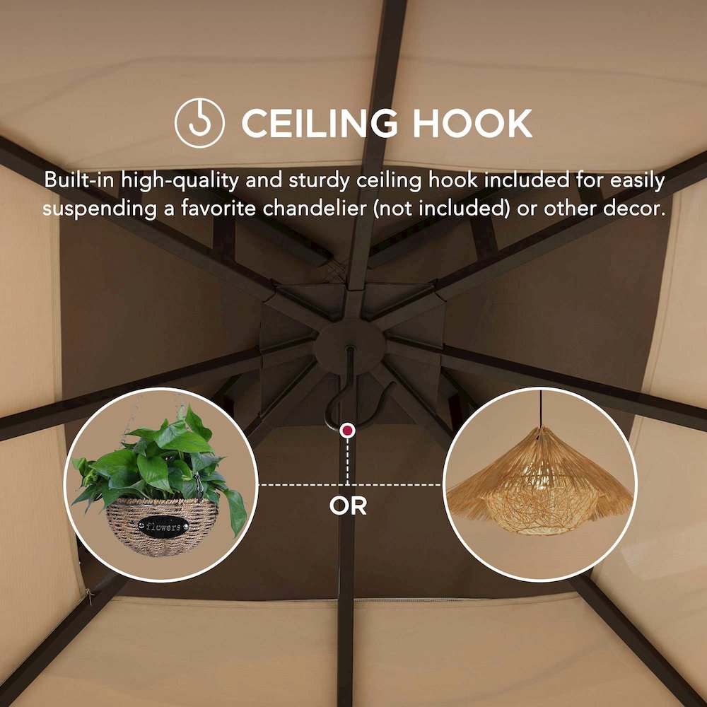 Soft Top Outdoor Steel Frame Gazebo Canopy. Picture 7