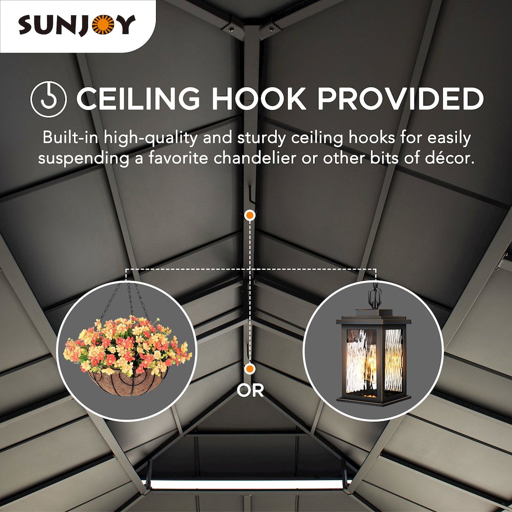 Wood Gazebo, Outdoor Patio Steel Hardtop Gazebo, Cedar Framed Wooden Gazebo. Picture 3