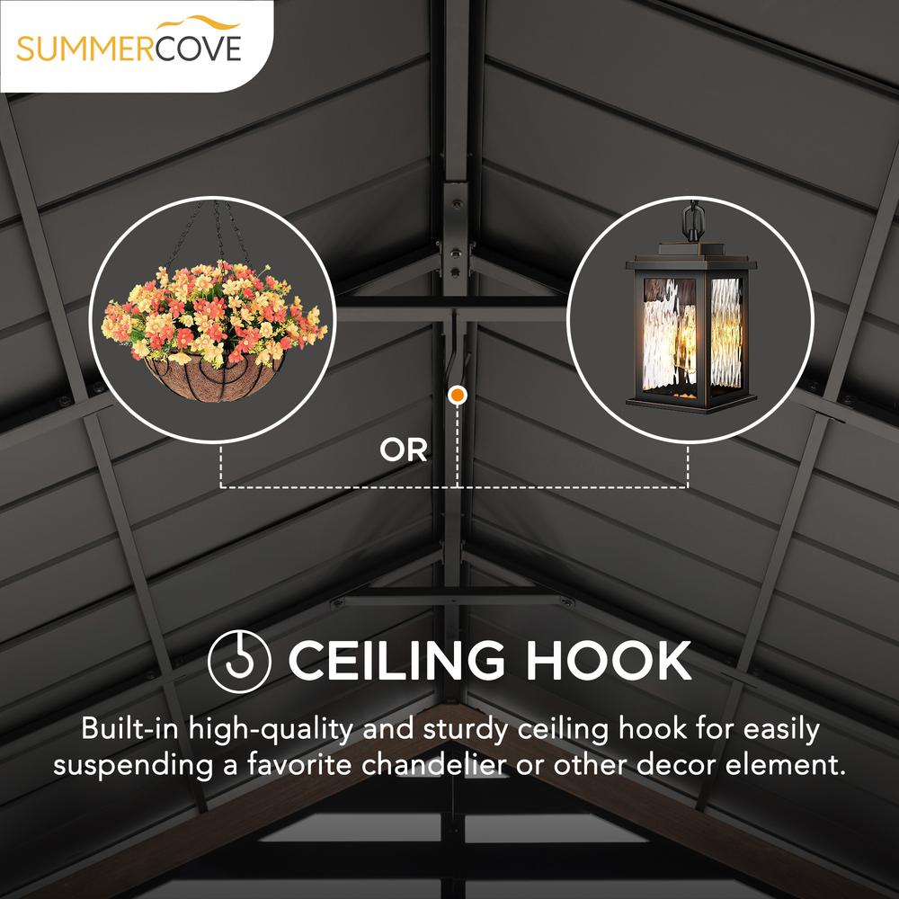 Sunjoy Kinzie 13 x 13 ft Hardtop Gazebo With Pergola Awnings. Picture 3