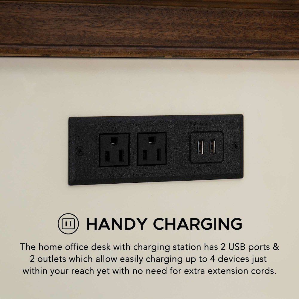 58 in. Richland Double Pedestal Desk, Home Office Computer Desk Work Station. Picture 10