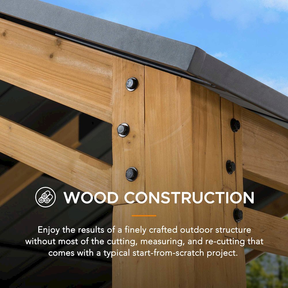 Outdoor Gazebo, Heavy Duty Garage Car Shelter with Powder-Coated Steel Roof. Picture 9