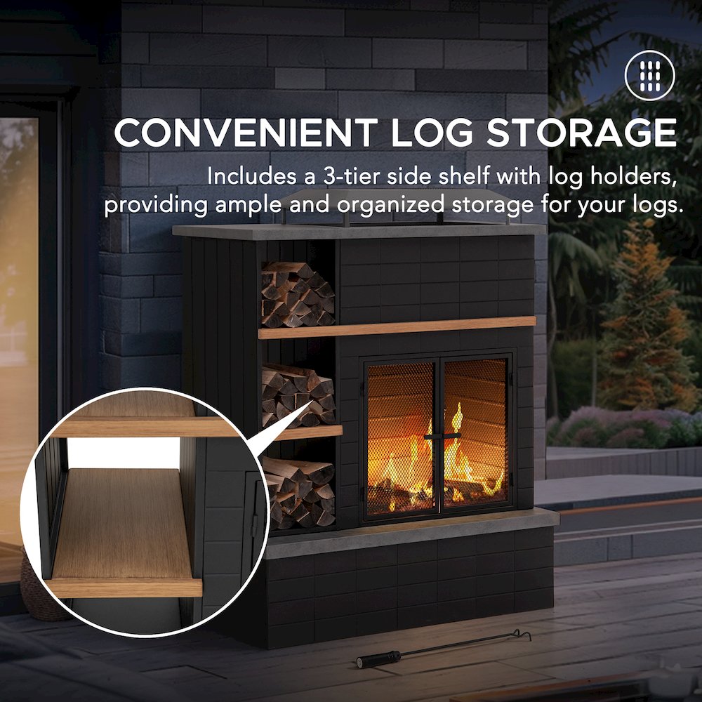 Sunjoy 42 in. Aukland Wood Burning Fireplace. Picture 5