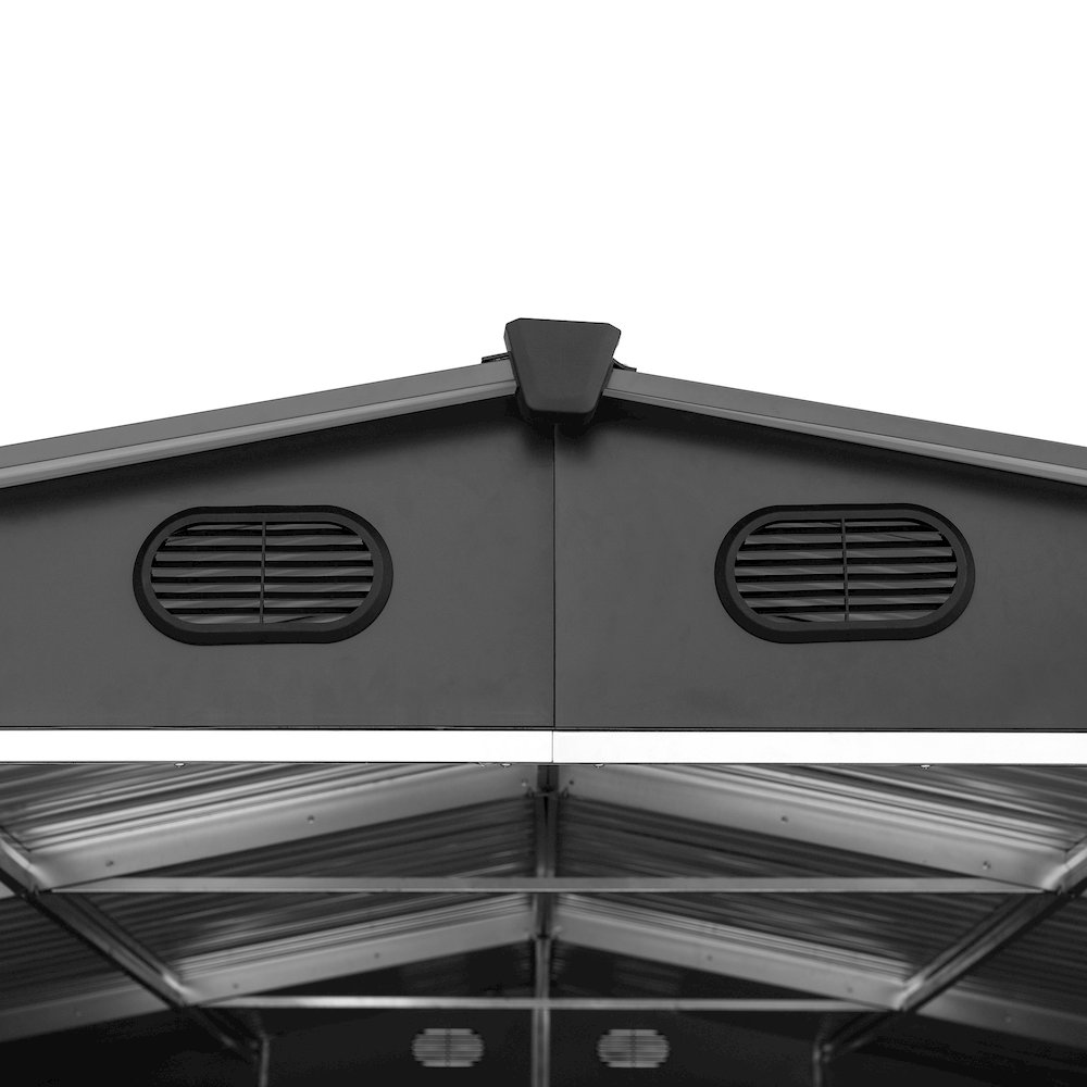 Sunjoy 10 ft. x 20 ft. Outdoor Storage Shed, Carport, Dark Grey. Picture 5
