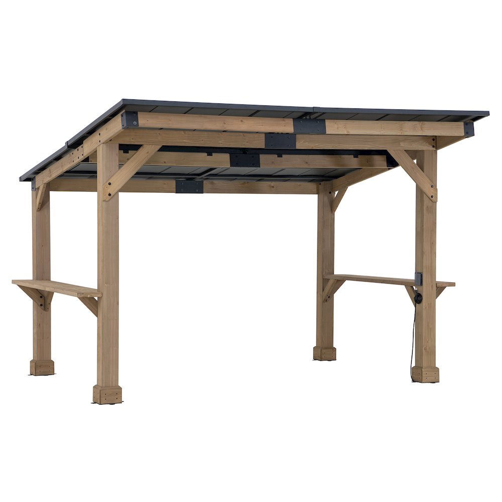 Sunjoy 10 ft. x 12 ft. Cedar Wood Framed Garber Small Space Structure. Picture 1