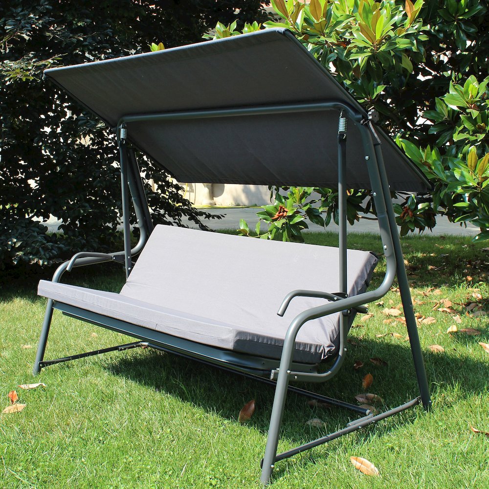 4-Seat Luxury Swing and Bed with Elastic Metal Mesh Seat. Picture 7