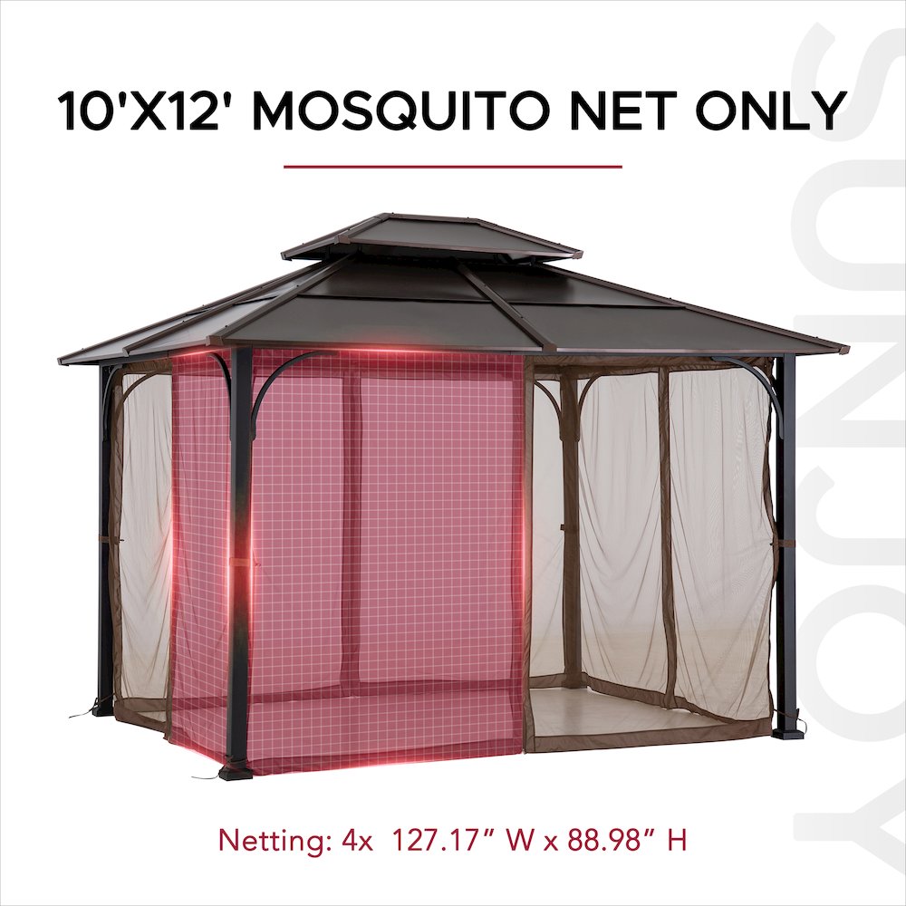 Netting for 10ft. x 12ft. Hardtop Gazebo with White LED lights. Picture 3