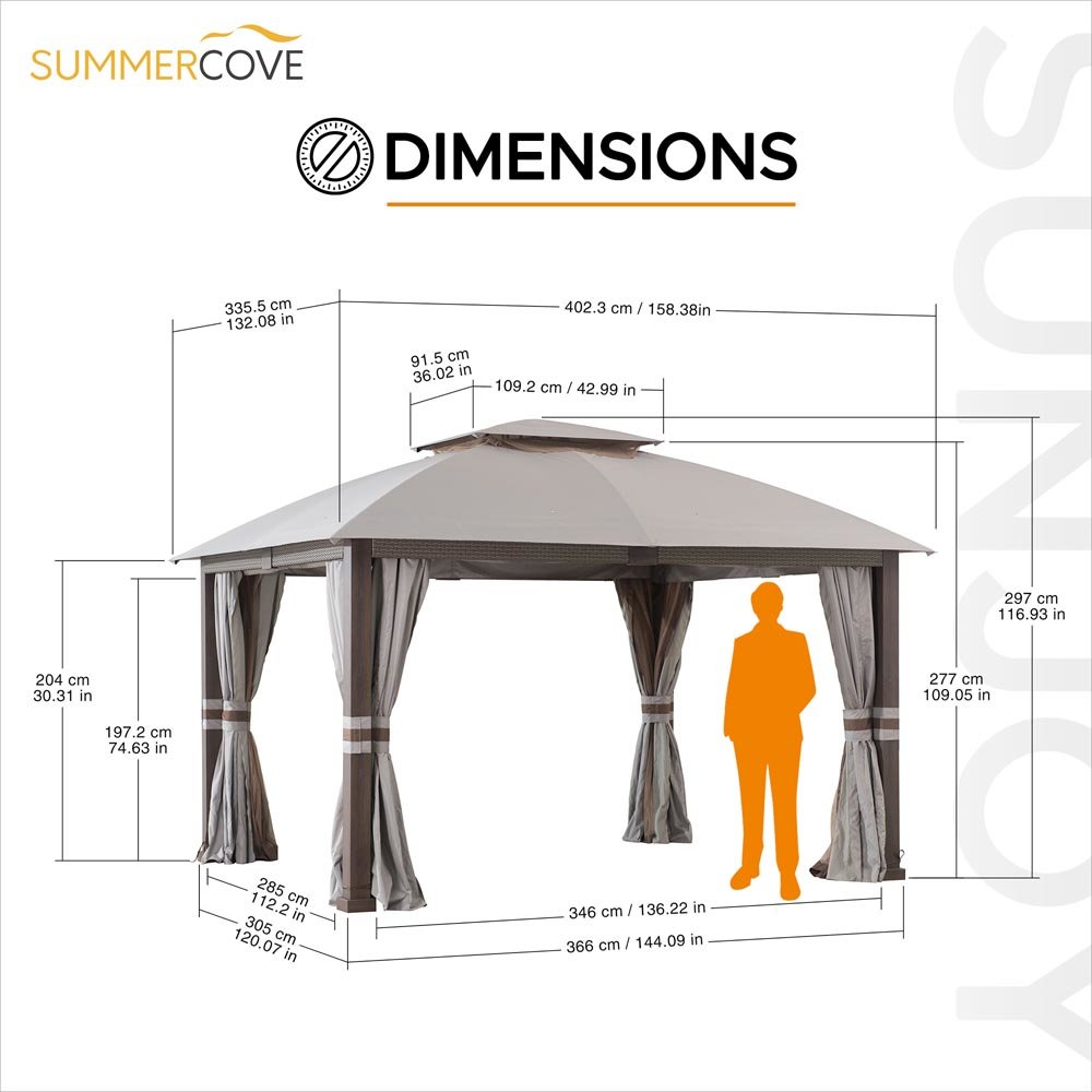 Fiona 11 ft. x 13 ft. 2-tier Patio Gazebo. Picture 2