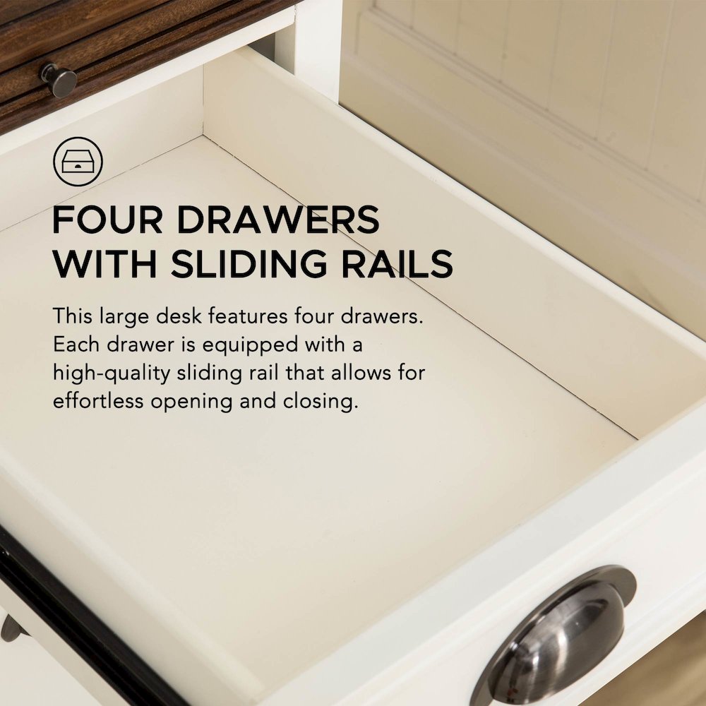 58 in. Richland Double Pedestal Desk, Home Office Computer Desk Work Station. Picture 5