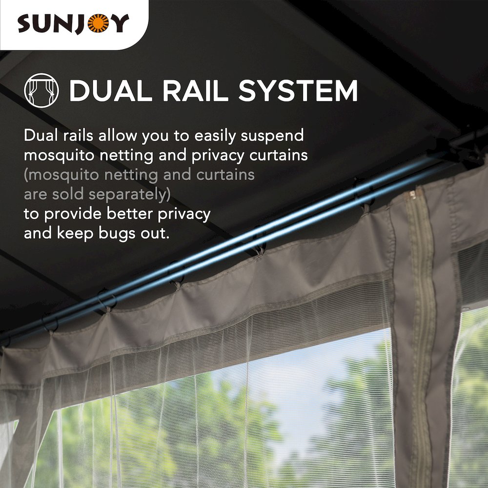 Wood Gazebo, Outdoor Patio Steel Hardtop Gazebo, Cedar Framed Wooden Gazebo. Picture 6