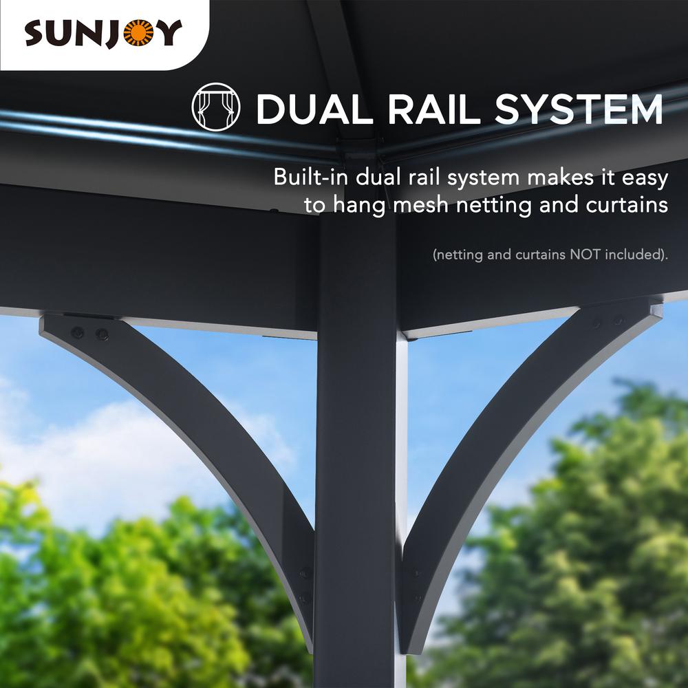 Sunjoy 15 x 15 ft. Outdoor Hardtop Hexagon Double Tiered Metal Gazebo. Picture 6