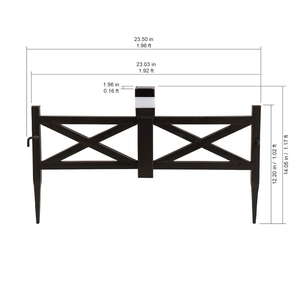 Sunjoy Cromwell Solar Garden Border Fencing Brown (5PK). Picture 2