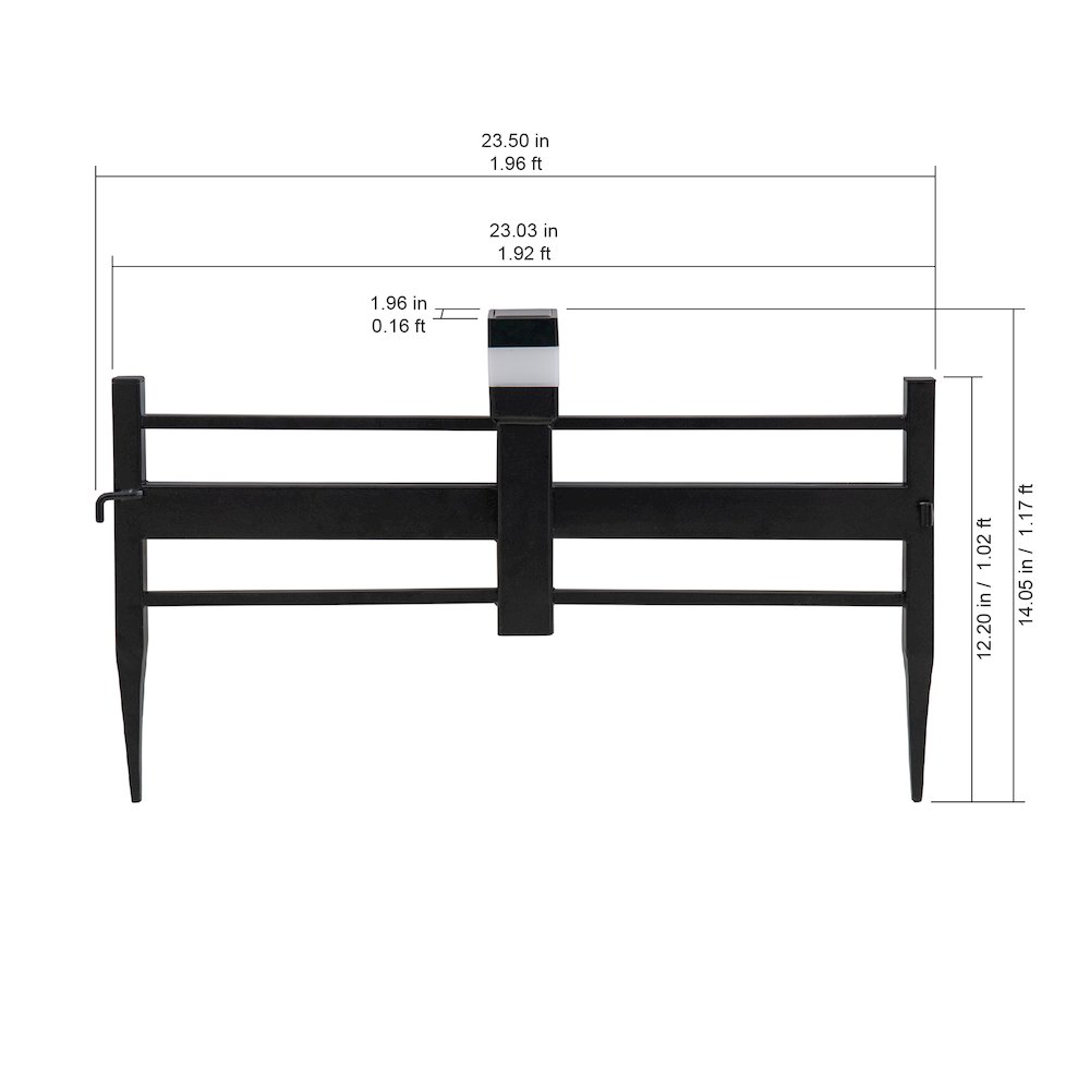 Sunjoy Cromwell Solar Garden Border Fencing Black (5PK). Picture 2
