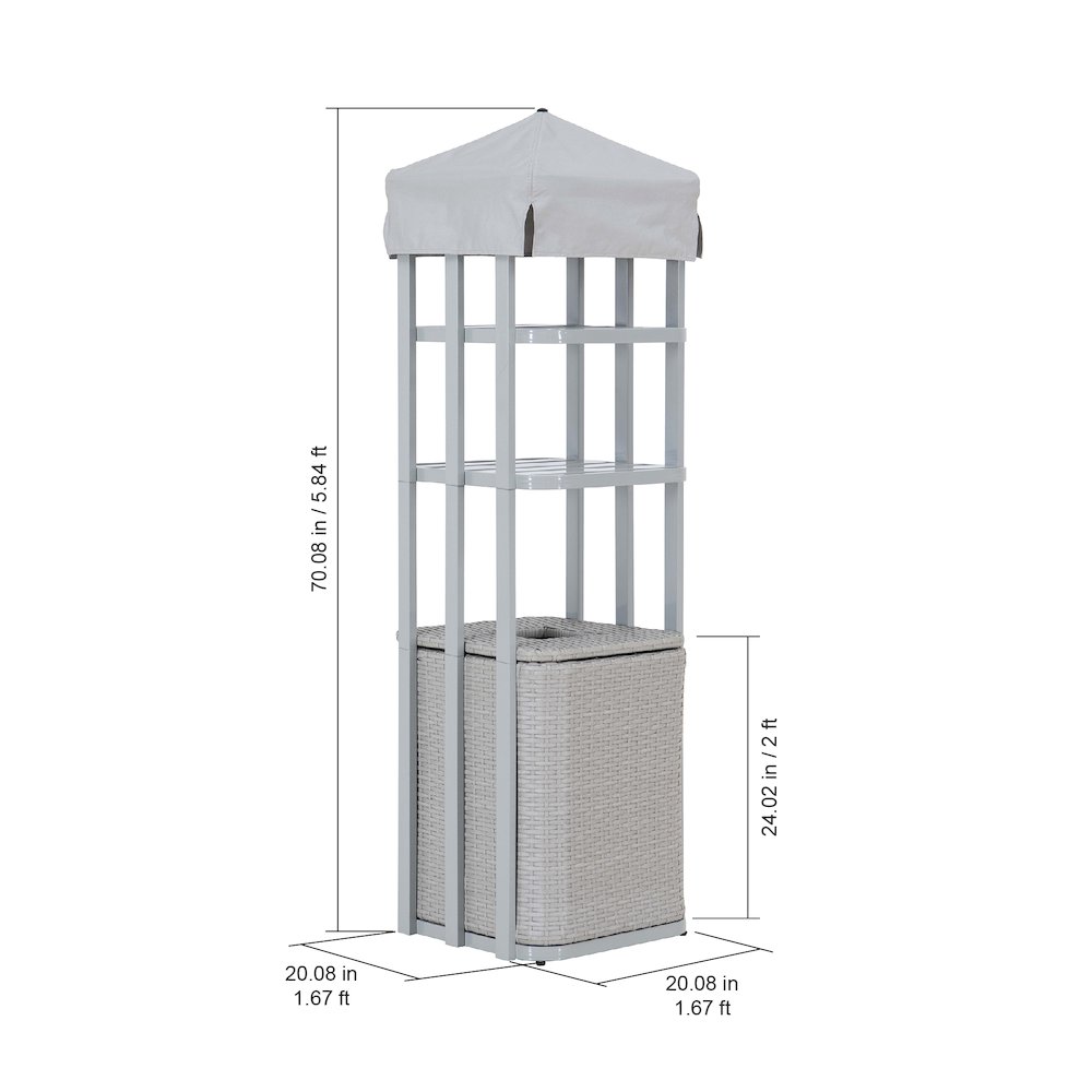 Sunjoy Pickford Pool Towel Valet Tower grey. Picture 2