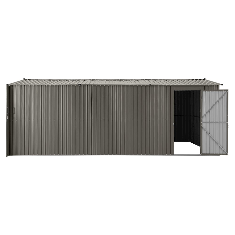 Sunjoy 13 ft. x 20 ft. Outdoor Storage Shed, Carport, Light Grey. Picture 6