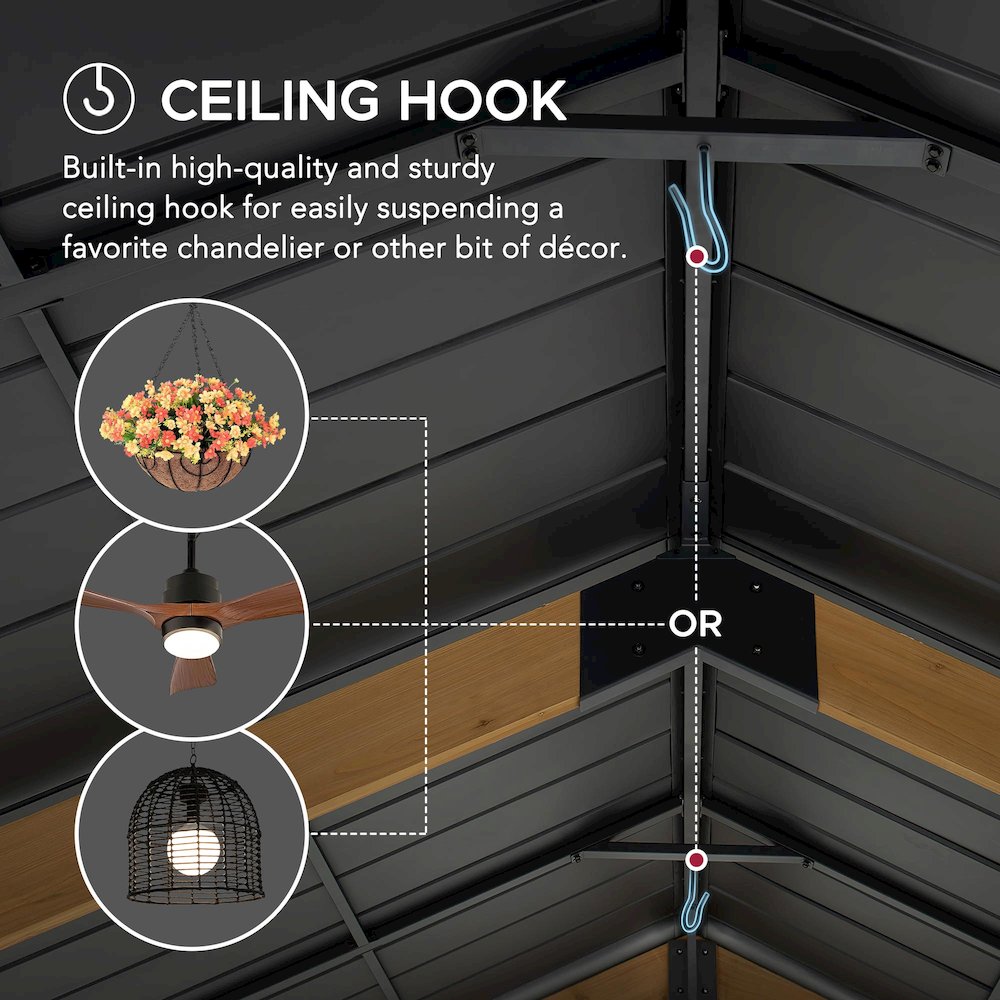 Outdoor Gazebo, Heavy Duty Garage Car Shelter with Powder-Coated Steel Roof. Picture 8