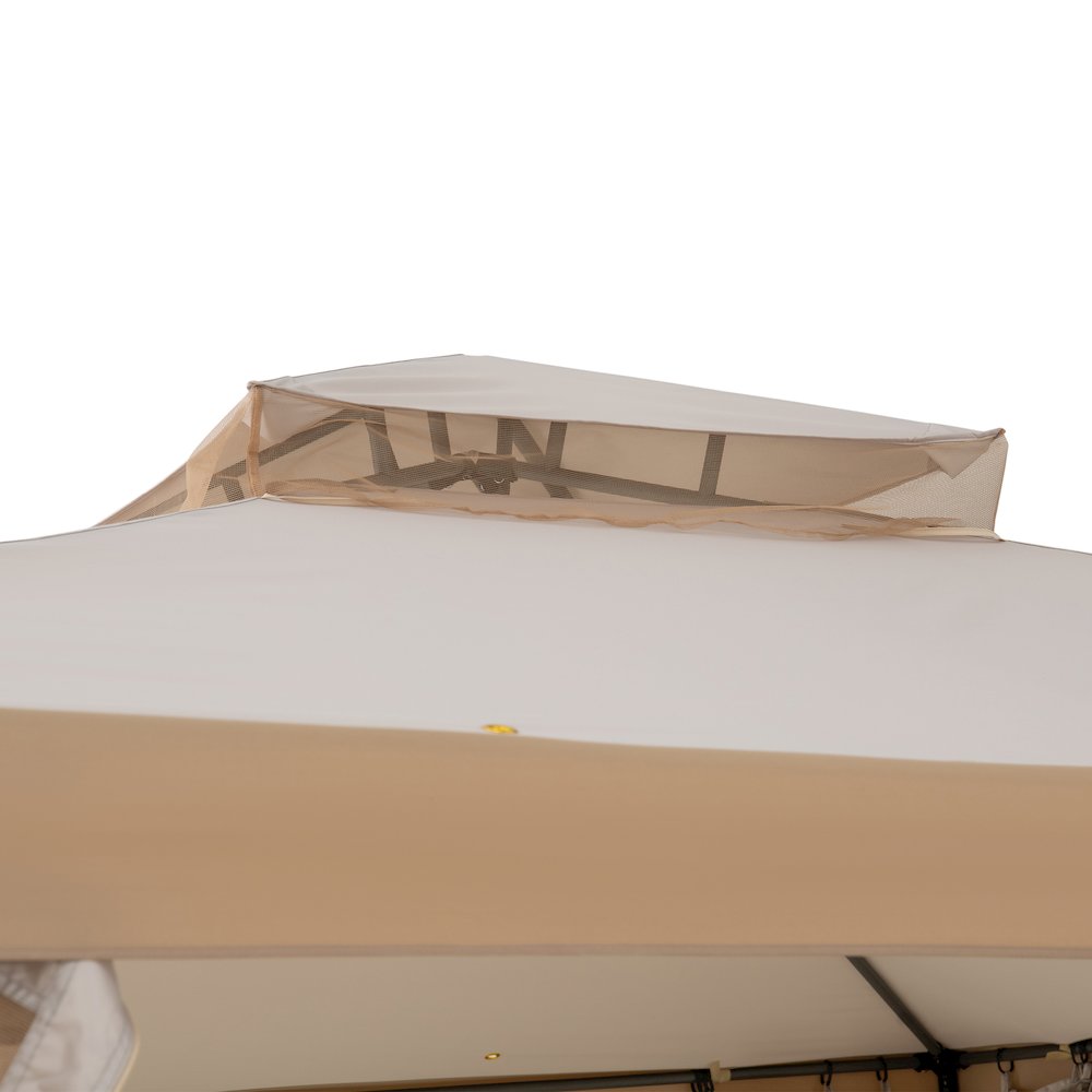 10 ft. x 10 ft. Outdoor Modern 2-Tier Steel Frame Soft Top Gazebo. Picture 3