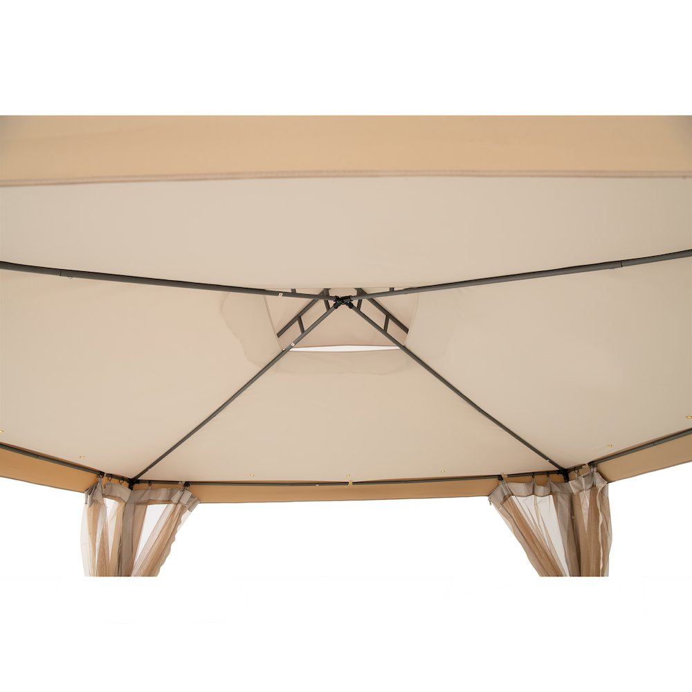 10 ft. x 10 ft. Outdoor Modern 2-Tier Steel Frame Soft Top Gazebo. Picture 4