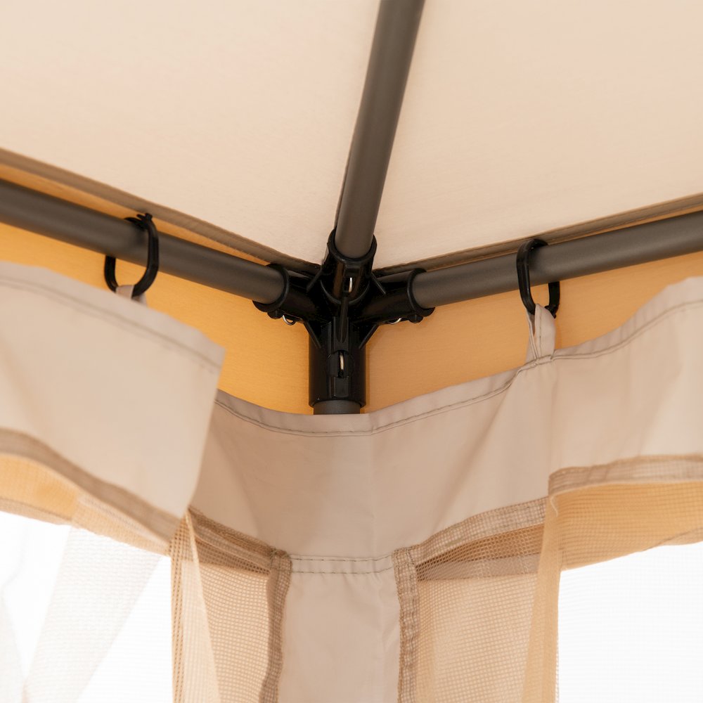 10 ft. x 10 ft. Outdoor Modern 2-Tier Steel Frame Soft Top Gazebo. Picture 9