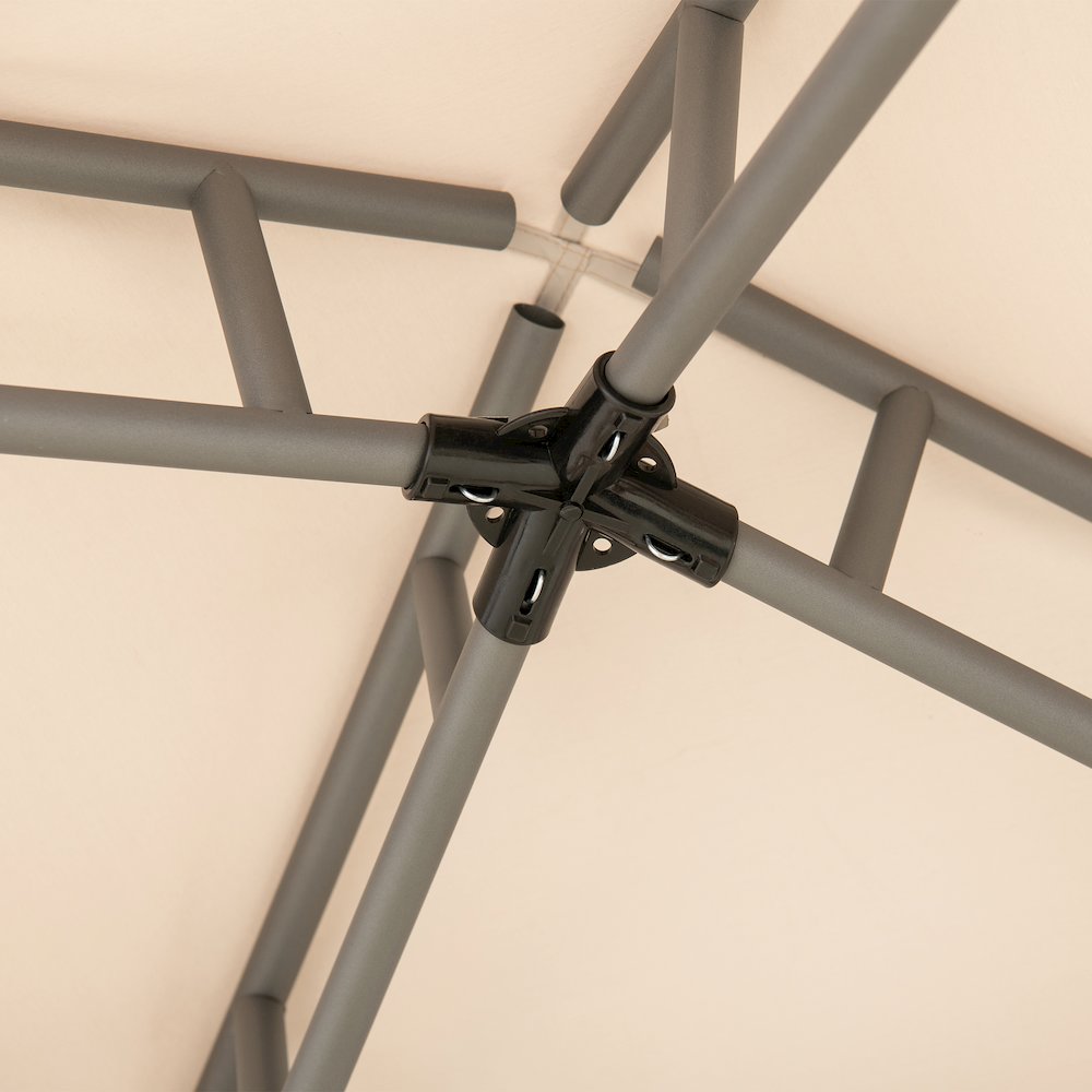 10 ft. x 10 ft. Outdoor Modern 2-Tier Steel Frame Soft Top Gazebo. Picture 6