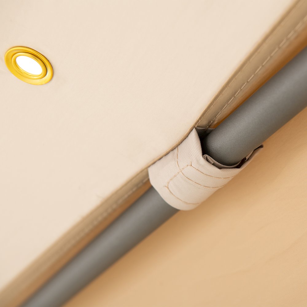 10 ft. x 10 ft. Outdoor Modern 2-Tier Steel Frame Soft Top Gazebo. Picture 7