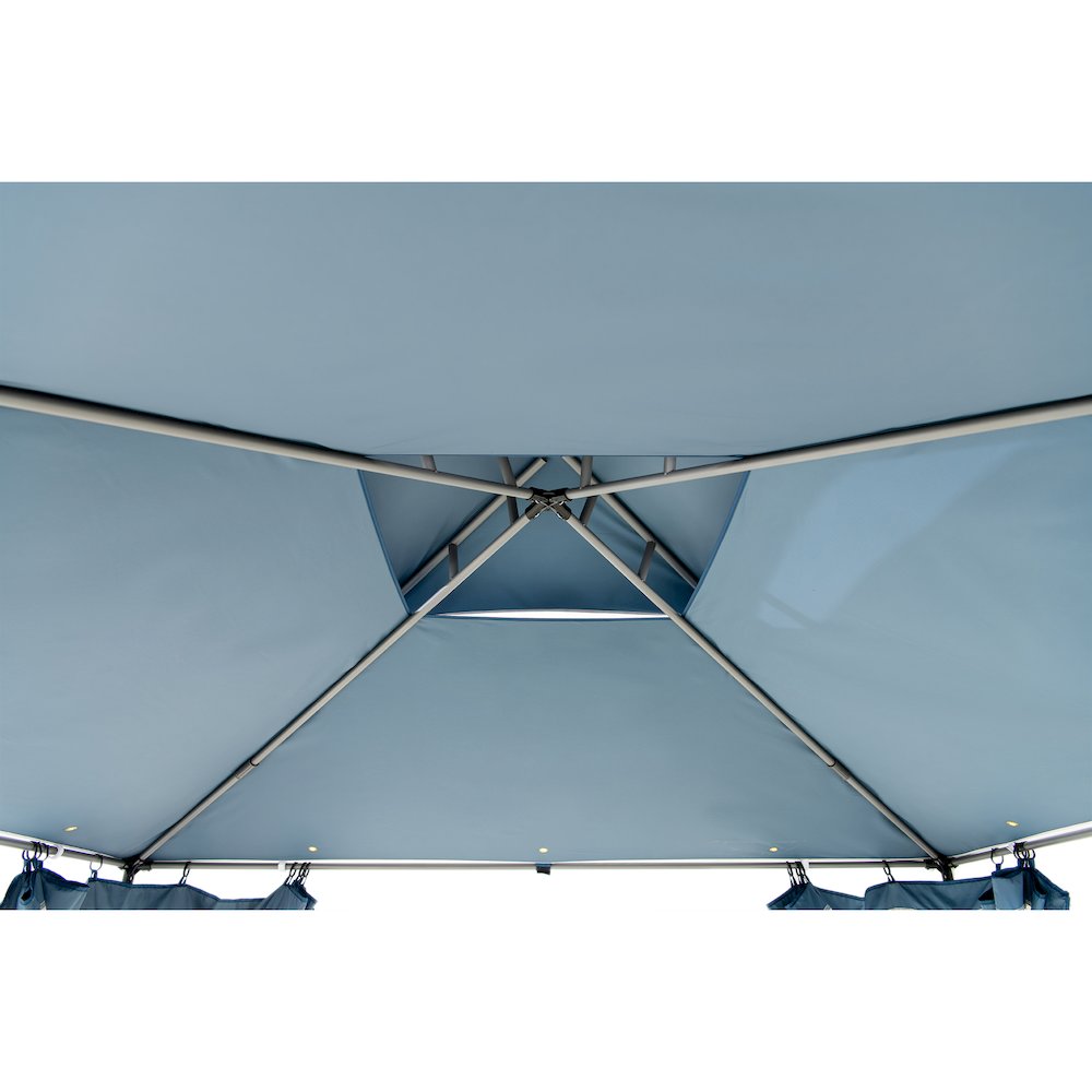 10 ft. x 10 ft. Outdoor Modern 2-Tier Steel Frame Soft Top Gazebo. Picture 3