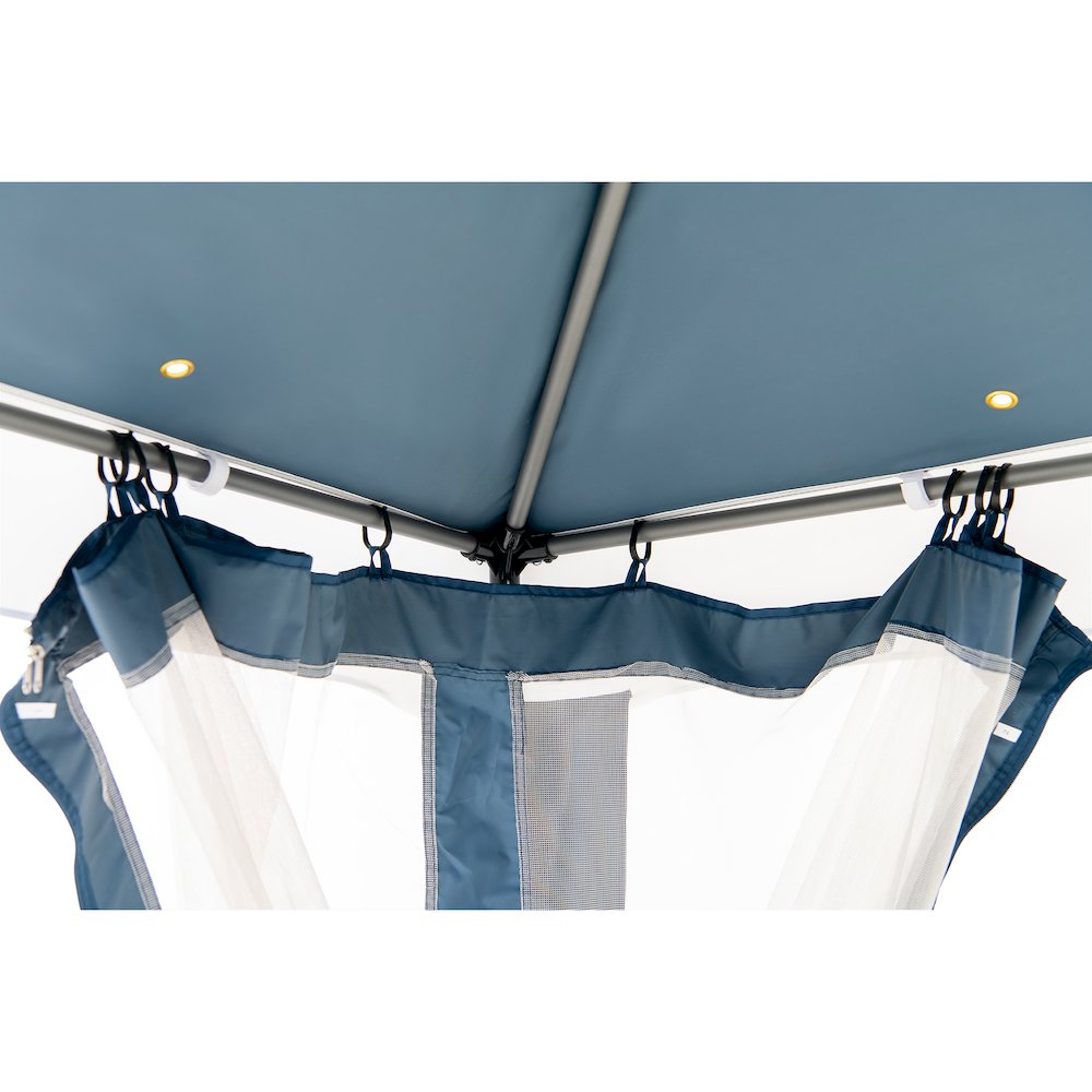 10 ft. x 10 ft. Outdoor Modern 2-Tier Steel Frame Soft Top Gazebo. Picture 6