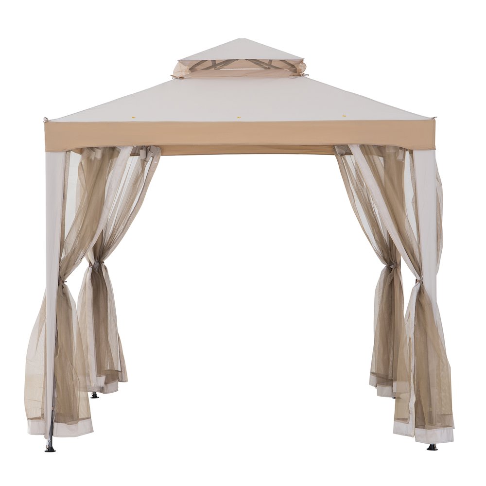 8 ft. x 8 ft. Outdoor Patio Gazebo with Mosquito Netting. Picture 4