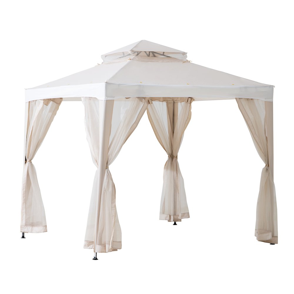 8 ft. x 8 ft. Outdoor Patio Gazebo with Mosquito Netting. Picture 1
