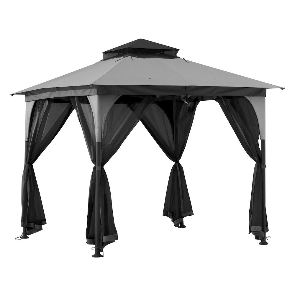 9.5 ft. x 9.5 ft. Soft Top Outdoor Steel Frame Gazebo Canopy. Picture 1
