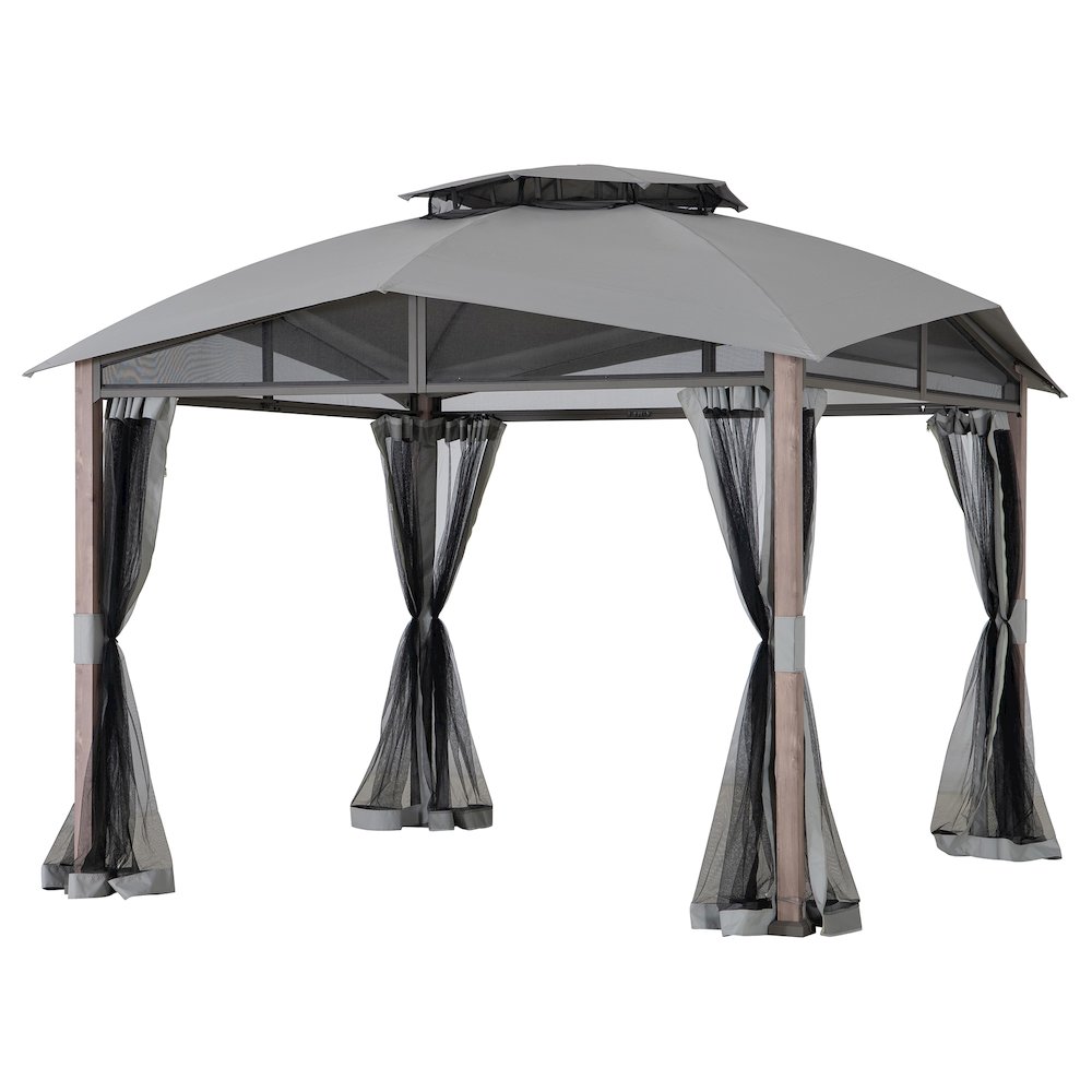 Sunjoy 12ft. X 12ft. Soft Top Gazebo with Netting. Picture 1
