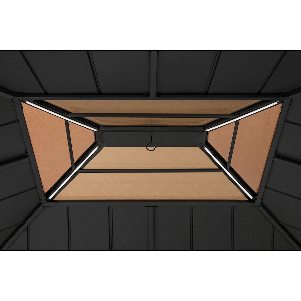 11 ft. x 13 ft. Cedar Framed Gazebo with Brown Steel and Polycarbonate Hip Roof. Picture 4