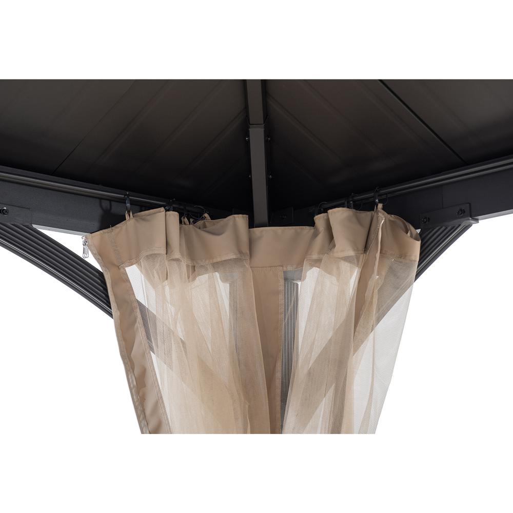 Sunjoy Outdoor Patio 11x13 Black 2-Tier Aluminum Backyard Hardtop Gazebo. Picture 5