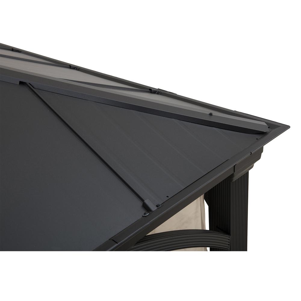 Sunjoy Outdoor Patio 11x13 Black 2-Tier Aluminum Backyard Hardtop Gazebo. Picture 17