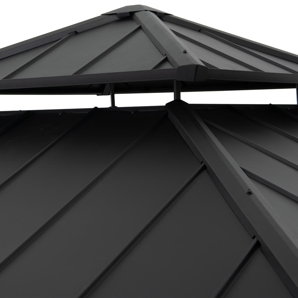Sunjoy Wooden 11’ x 11’ Outdoor Steel Hardtop Gazebo. Picture 9