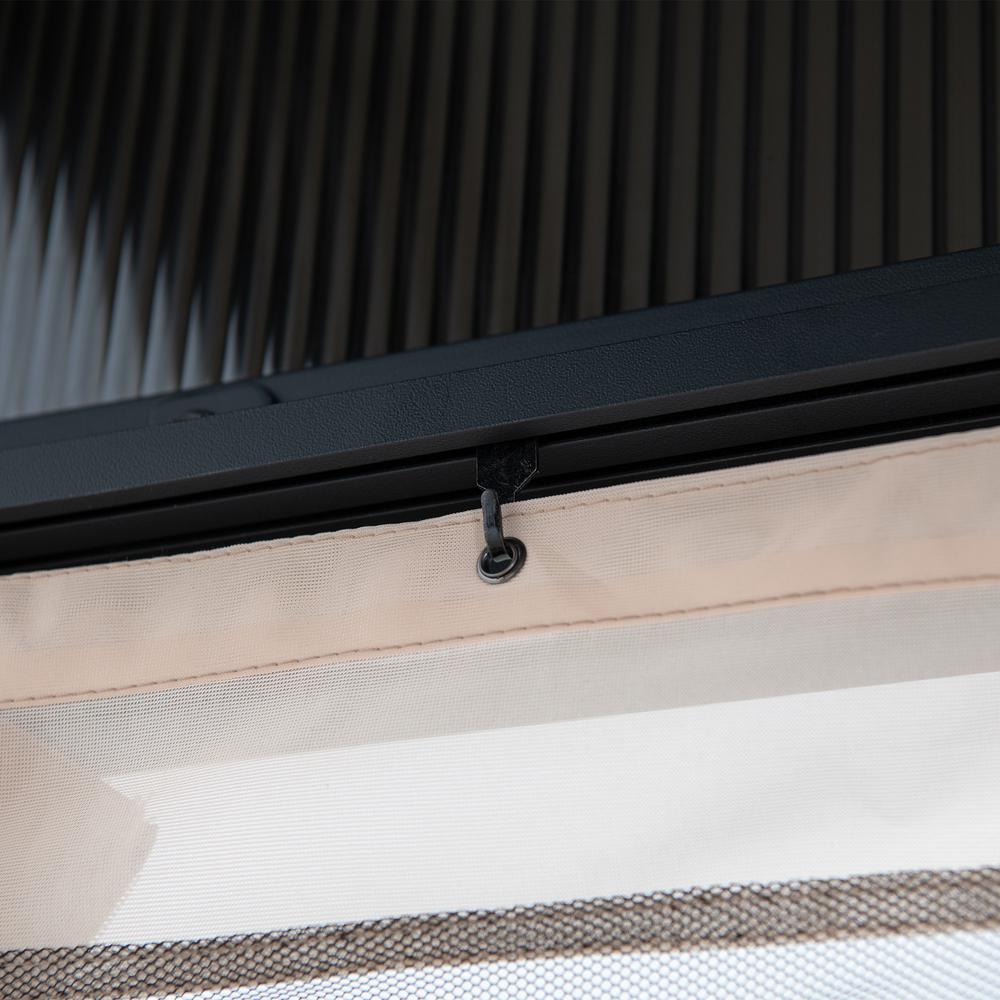 10ft. x 12ft. Polycarbonate Roof; Aluminum Metal Frame with Curtain and Netting. Picture 18
