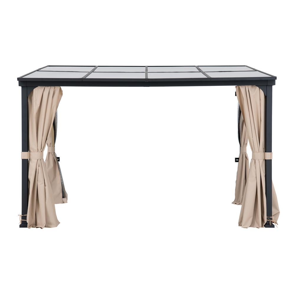 10ft. x 12ft. Polycarbonate Roof; Aluminum Metal Frame with Curtain and Netting. Picture 6