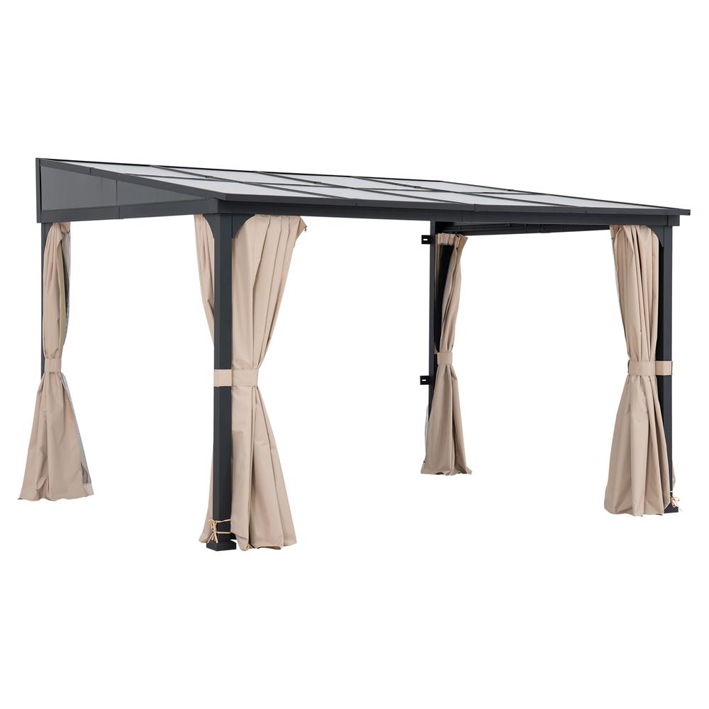 10ft. x 12ft. Polycarbonate Roof; Aluminum Metal Frame with Curtain and Netting. Picture 7