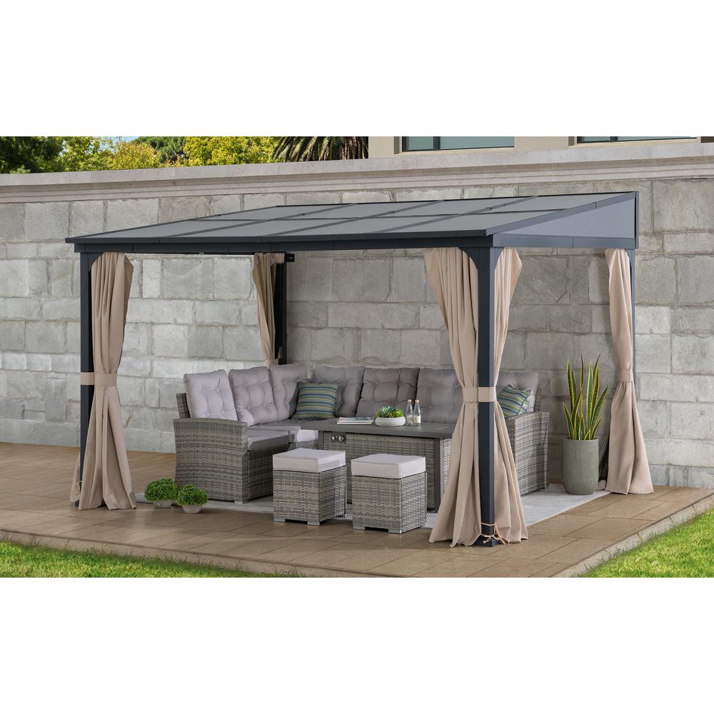 10ft. x 12ft. Polycarbonate Roof; Aluminum Metal Frame with Curtain and Netting. Picture 31