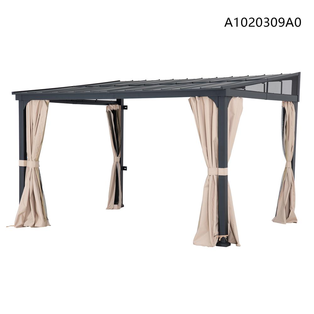 10ft. x 12ft. Metal Roof;  Aluminum & Metal Frame with Curtain and Netting. Picture 23