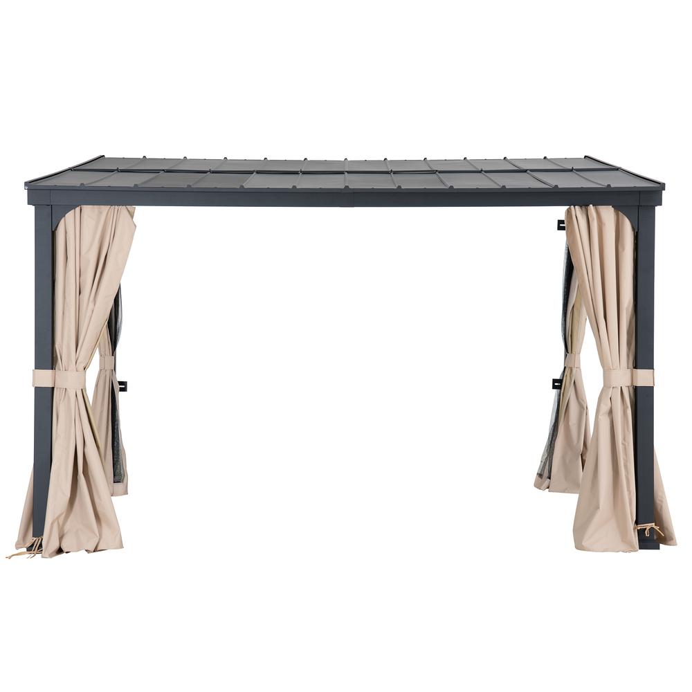 10ft. x 12ft. Metal Roof;  Aluminum & Metal Frame with Curtain and Netting. Picture 1