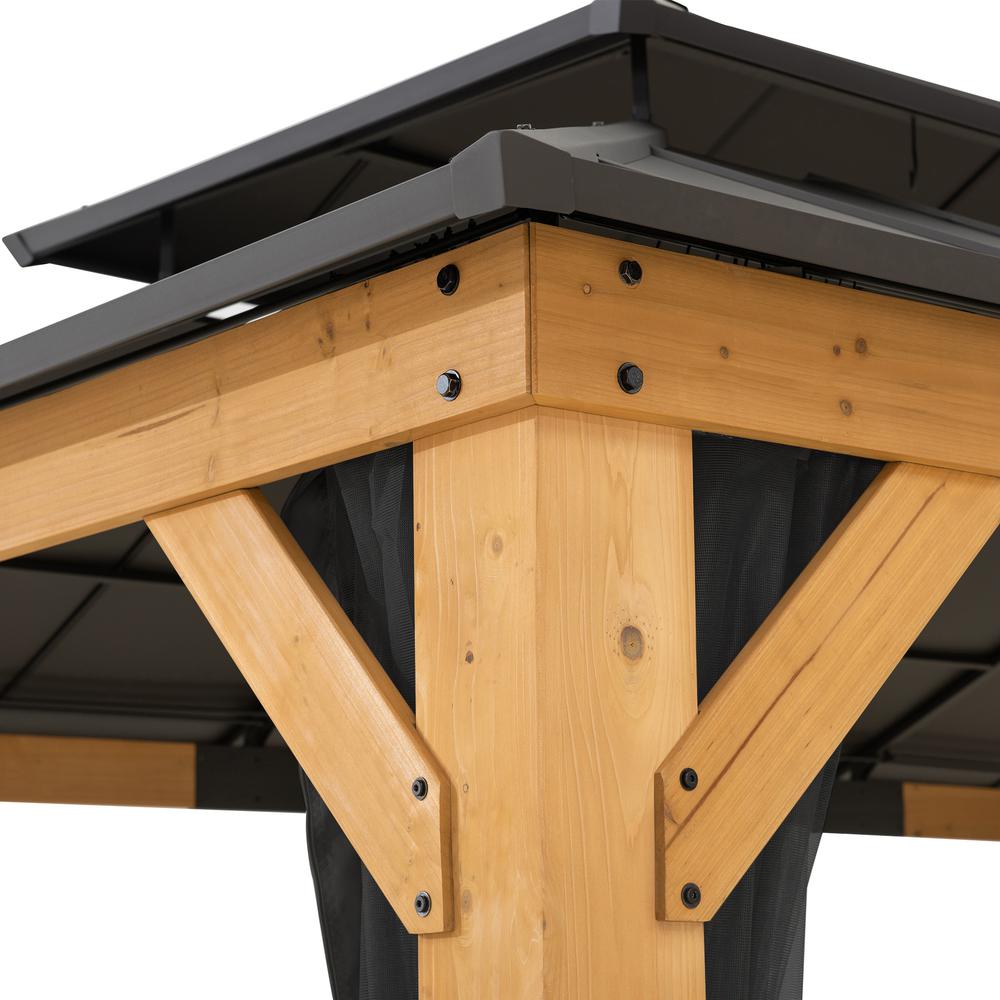 Sunjoy 12 ft. x 20 ft. Cedar Framed  Gazebo with Alum. Hardtop. Picture 10