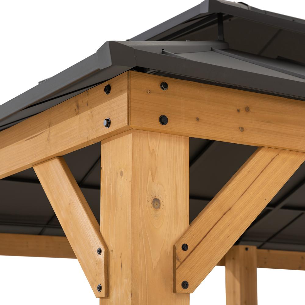 Sunjoy 12 ft. x 20 ft. Cedar Framed  Gazebo with Alum. Hardtop. Picture 26
