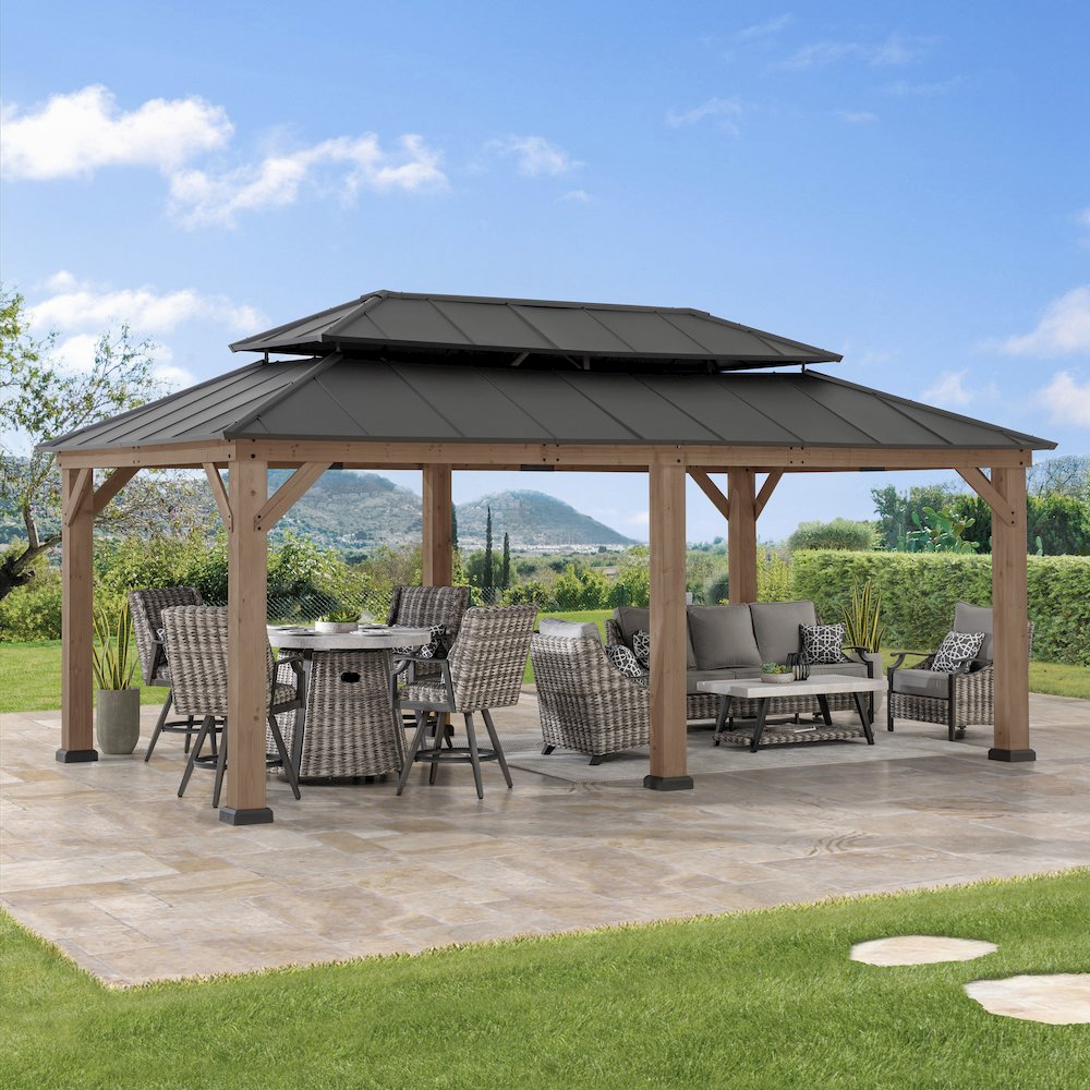 12 ft. x 20 ft. Outdoor Patio Steel Hardtop Gazebo. Picture 2